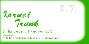 kornel trunk business card